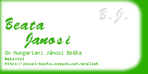 beata janosi business card