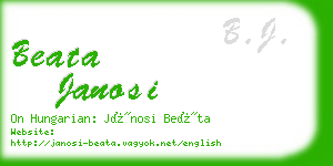 beata janosi business card